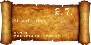 Ritzel Tibor névjegykártya